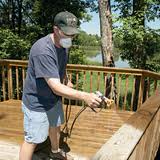 Staining decks