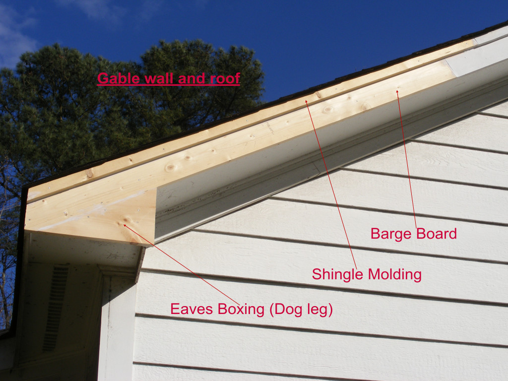 Gable wall and roof depicting shingle molding